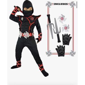 Kids Ninja Costume Black Stealth‎ Outfit Halloween